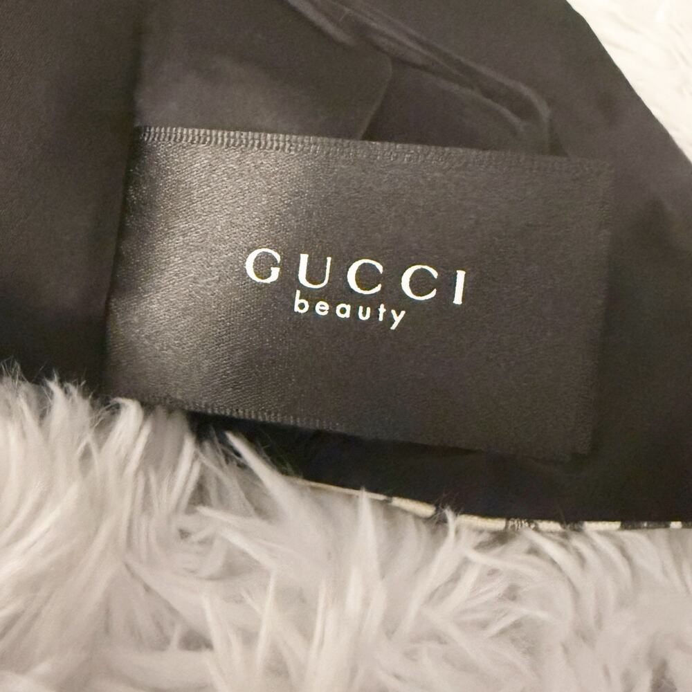 GUCCI BEAUTY | Ivory Cream Black Bloom Y3 Pouch Bag Floral Pattern Linen Japan - Picture 6 of 8